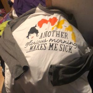 Long sleeve baseball style t shirt with saying on chest. Size 2x